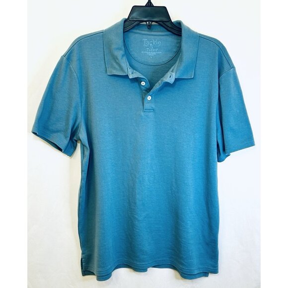 TACKLE & TIDES Mens Ribbed Collar S/S Polo Shirt / Royal Blue / Men’s Large - Picture 8 of 9